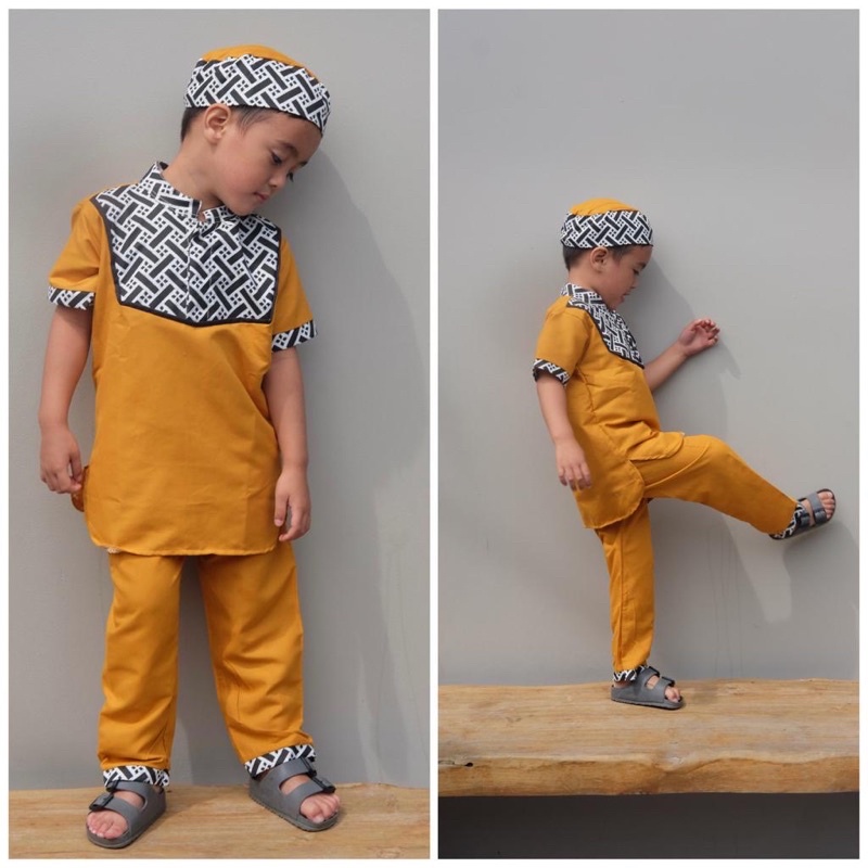 Baju koko anak baju muslim anak setelan koko batik anak 1-5 Tahun