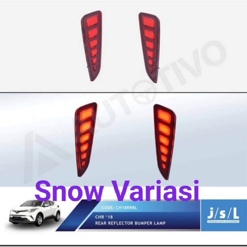 Toyota CHR LED mata kucing lampu reflektor bumper belakang JSL