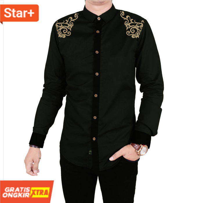 ARMY M JONYAN BAJU KEMEJA HEM POLOS PRIA LENGAN PANJANG KEMEJA FORMAL COWO  Elegan Promo