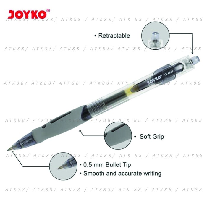 

TULIS-ALAT- BALLPOINT GEL PEN JOYKO GP-265 Q GEL -ALAT-TULIS.