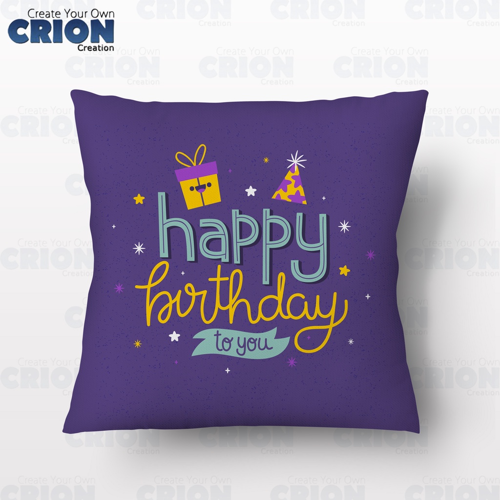 Bantal Happy Birthday - Bisa custom Nama - souvenir/kado - By Crion