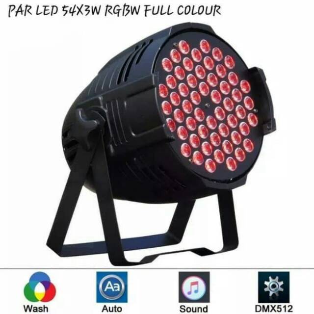Lampu PAR LED 54x3 watt RGBW full colour 2 Line