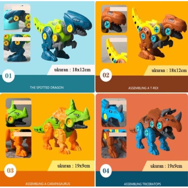 Mainan DINOSAUR Bisa Bongkar Pasang dinosaurus harga per pcs