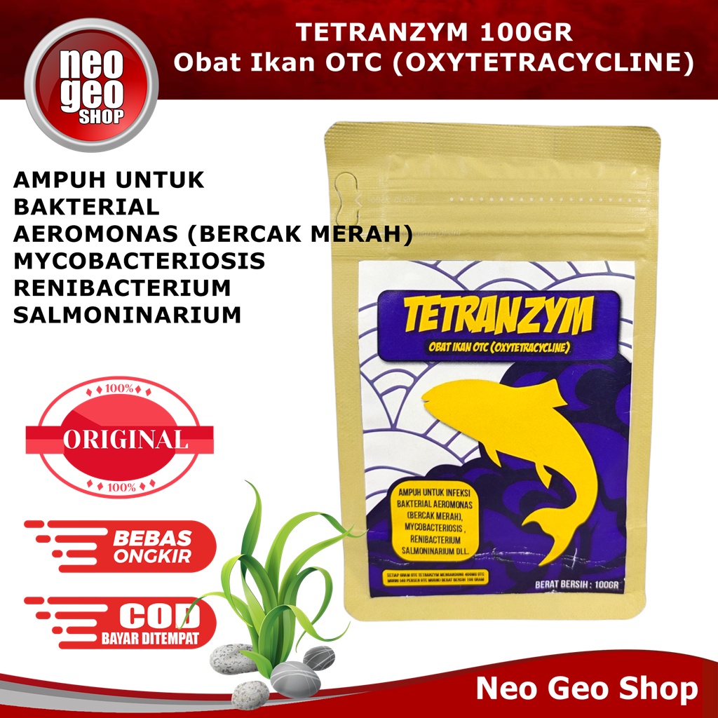 TETRANZYM Oxytetracycline Oksitetrasiklin Obat Ikan OTC