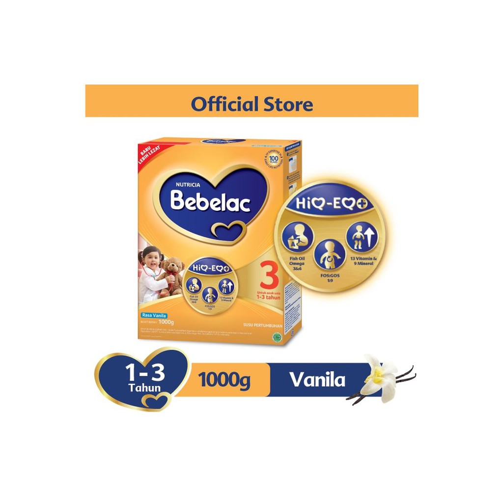 

Bebelac 3 Susu Pertumbuhan Vanila 1000G