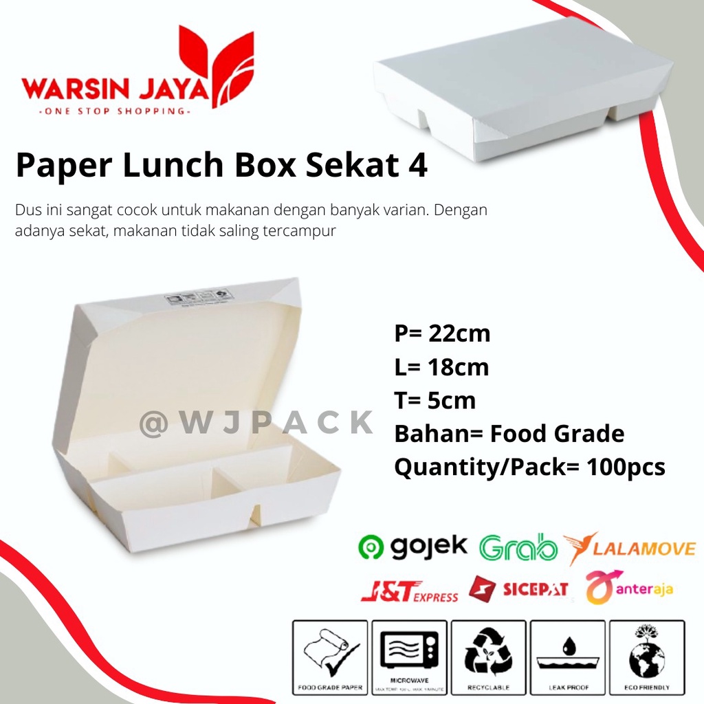 PAPER LUNCH BOX SEKAT 4