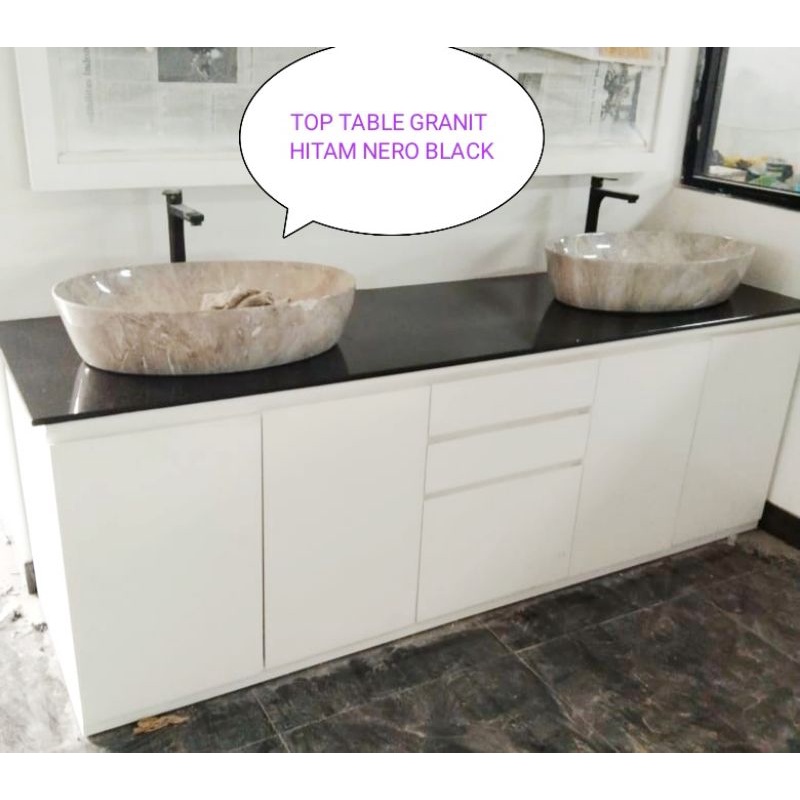 top granit hitam / top table granit hitam