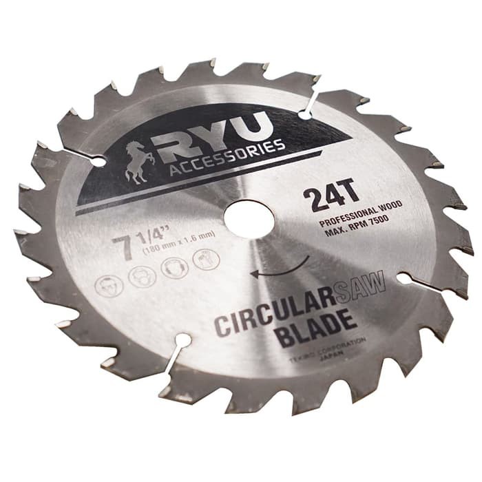 Ryu Mata Potong Circle 7'' x 24 T / Circular Saw Blade 7'' x 24 T murah / Mata Potong Kayu 7'' x 24T