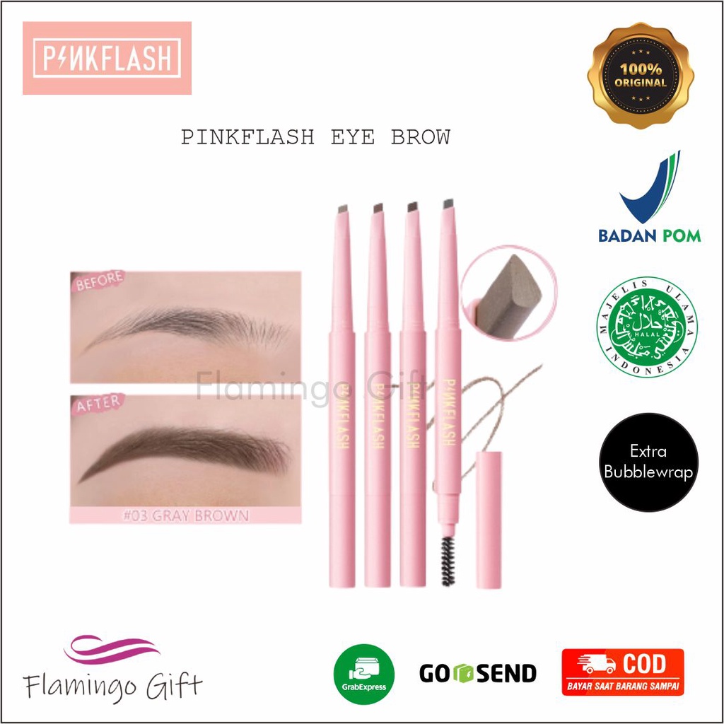 PINKFLASH OhMyEmoji Automatic Eyebrow Pencil Tahan Air Pigmen Pensil Alis