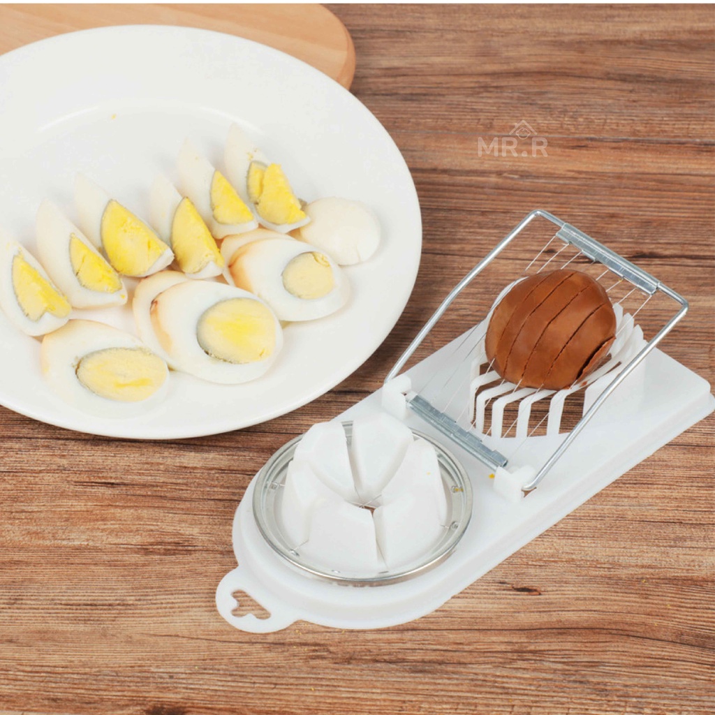 Alat Pemotong Telur Rebus Multifungsi 2 in 1 Pengiris Telor 2 in1 Bahan Plastik Egg Slicer &amp; Cutter