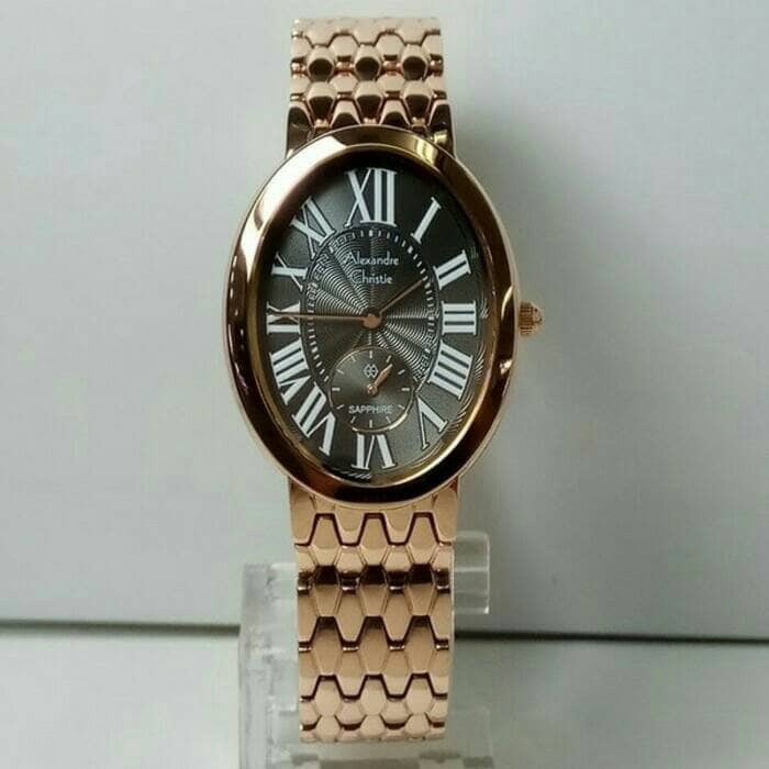 JUAL ORIGINAL ALEXANDRE CHRISTIE AC 2667 WANITA ROSEGOLD BLACK KACA ANTI GORES ORI