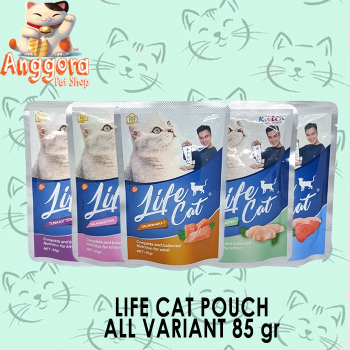 Jual Makanan Kucing Basah Life Cat Pouch 85gr All Varian 24PCS Shopee Indonesia