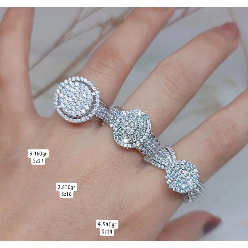 Cincin Emas Putih Asli Model Terbaru Kadar 375%/8Karat