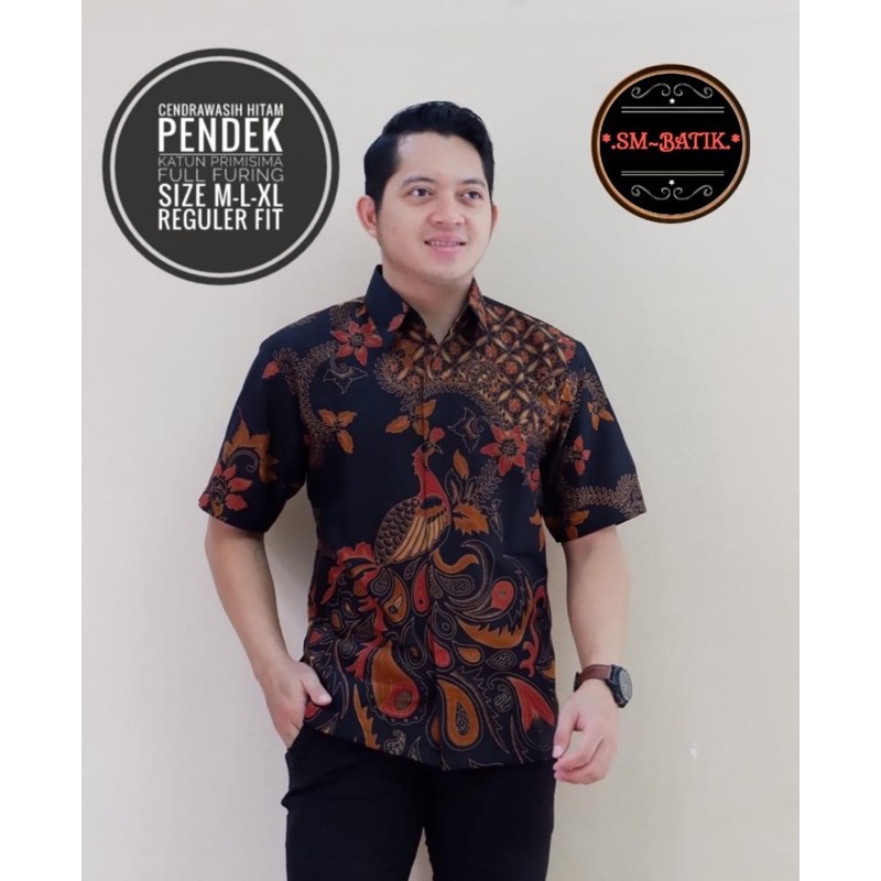 Kemeja Batik CENDRAWASIH HITAM Full Furing Size M-XXL High Quality