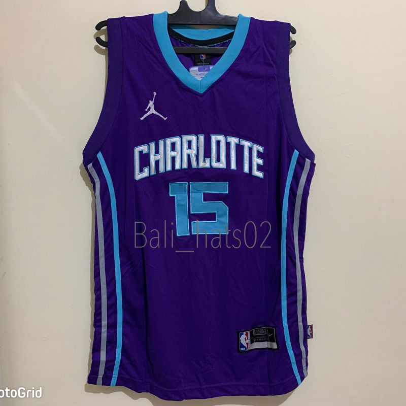 JERSEY BASKET PRIA NBA BARU CHARLOTTE HORNETS KEMBA WALKER BASKETBALL JERSEY FULL BORDIR HORNETS TER