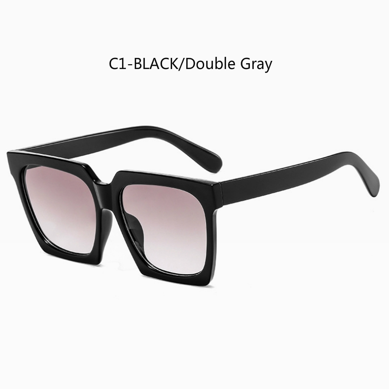 Fashion big frame jelly color ins trend square metal hinge sunglasses