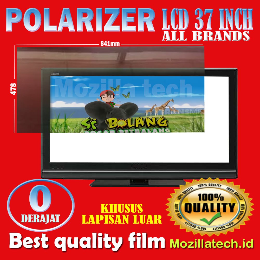 POLARIS POLARIZER TV LCD 37 INC  37 INCH 0 DERAJAT 90 DRAJAT BAGIAN DEPAN DAN BELAKANG POLARIS POLARIZER 37