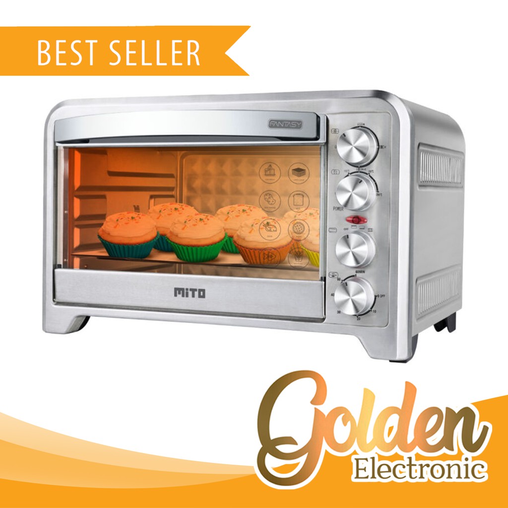 Mito Oven Fantasy 2 MO-888 ( 33 L ) MO888 / MO 888 Oven Listrik Fantasy2 Wood Handle New Fantasy 33 Liter Electric Oven Low Watt Rendah