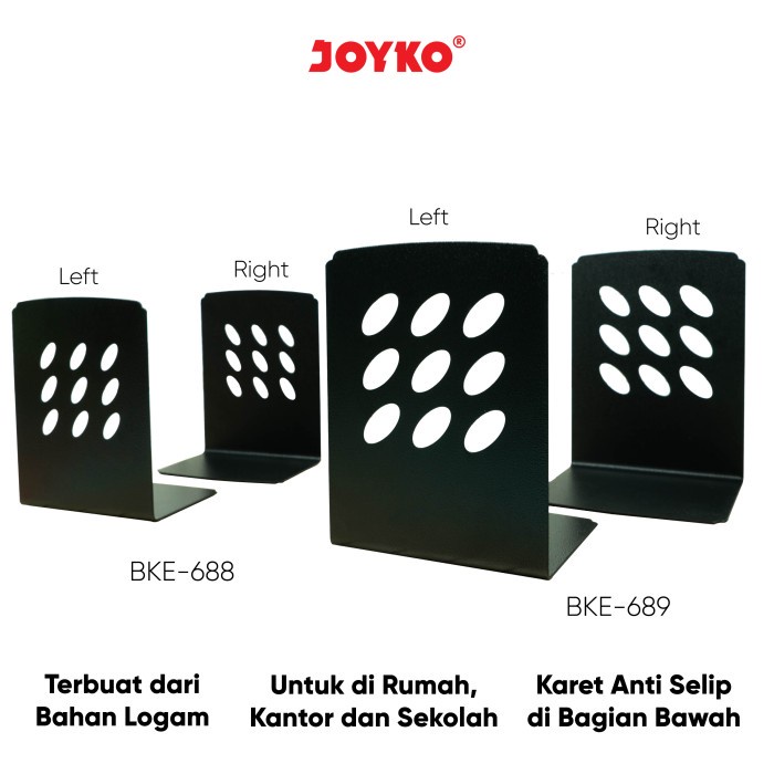 

Pembatas Buku Book End Joyko BKE – 688 Sandaran / Penahan Buku Logam -SHESB