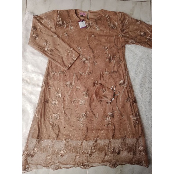 COD KEBAYA TUNIK TULLE TULE TILE M-XXXL KEBAYA LILAC WARDAH MINT JUMBO WISUDA LAMARAN ROSGOLD ABU-TULE-MILO