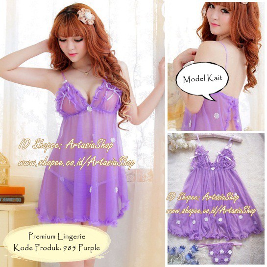 Premium Lingerie L XL XXL Big Size Transparan Baju Tidur Sexy Seserahan Ukuran Besar Gstring 985