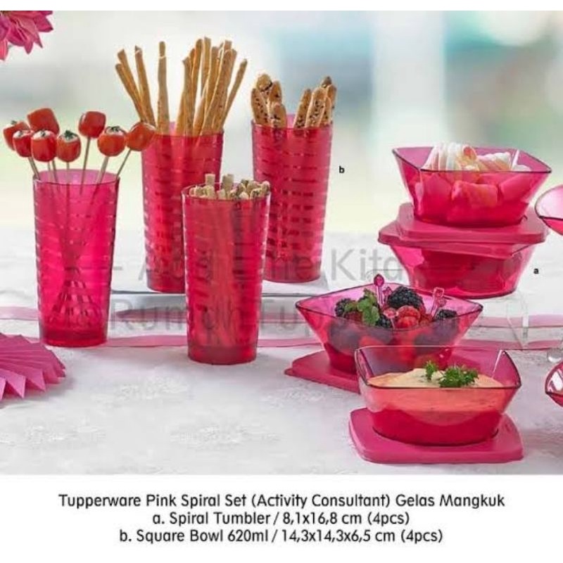 PROMO Mangkok kristal tupperware. square bowl tupperware. gelas kristal tupperware limited edition. 