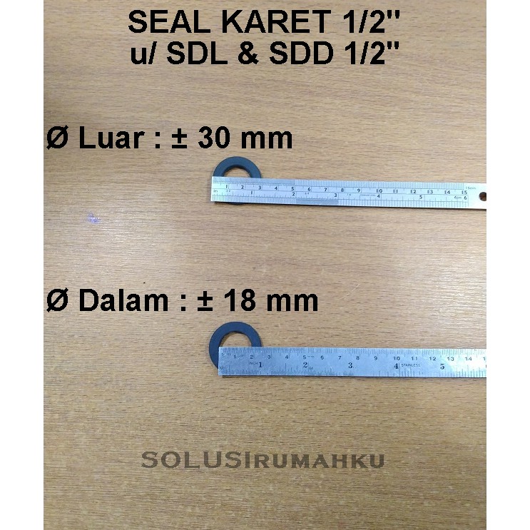 Seal Karet Hitam untuk Soket Drat Luar 1/2" SDL 1/2 inch / Seal Karet #3