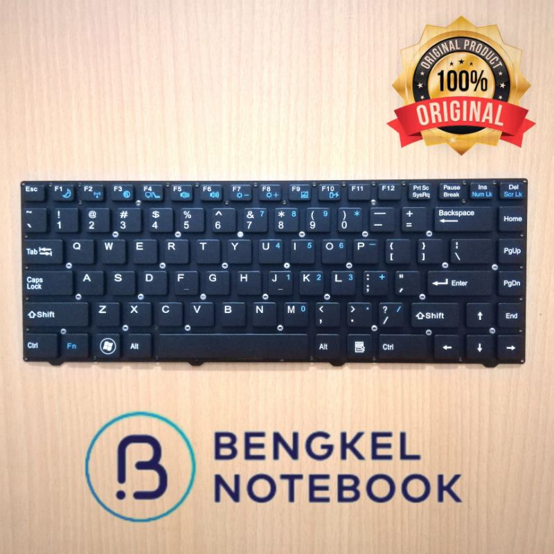 Keyboard Laptop Axioo RNO Frame Hitam/Black