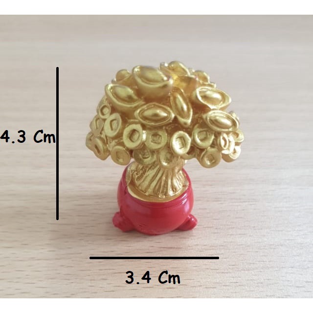 Cake Toper Figure Topper Miniatur Hiasan Kue Imlek Pohon Uang Emas Gold