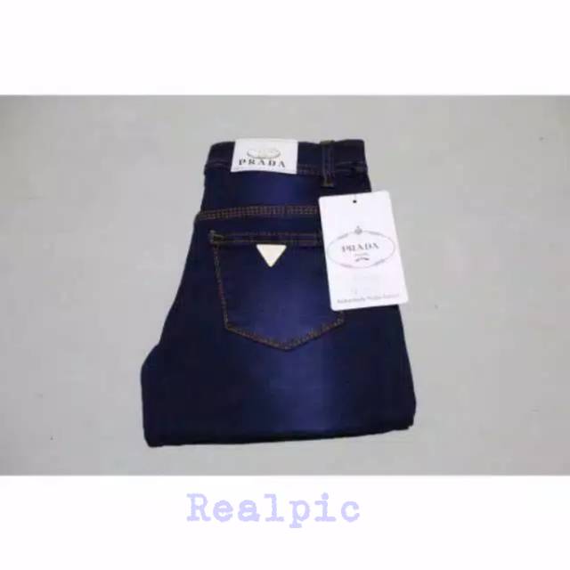 Celana jeans panjang Stretch skinny wanita warna hitam navy ice blue