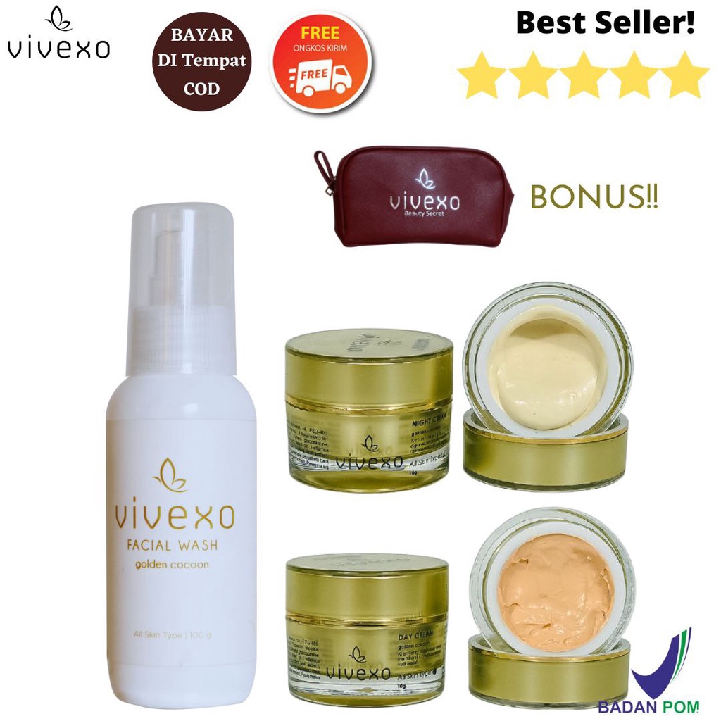 VIVEXO PAKET HEMAT WHITENING GLOWING EXCLUSIVE KRIM WAJAH BPOM | CREAM  FARMA GLOWING ORI AMAN BUMIL