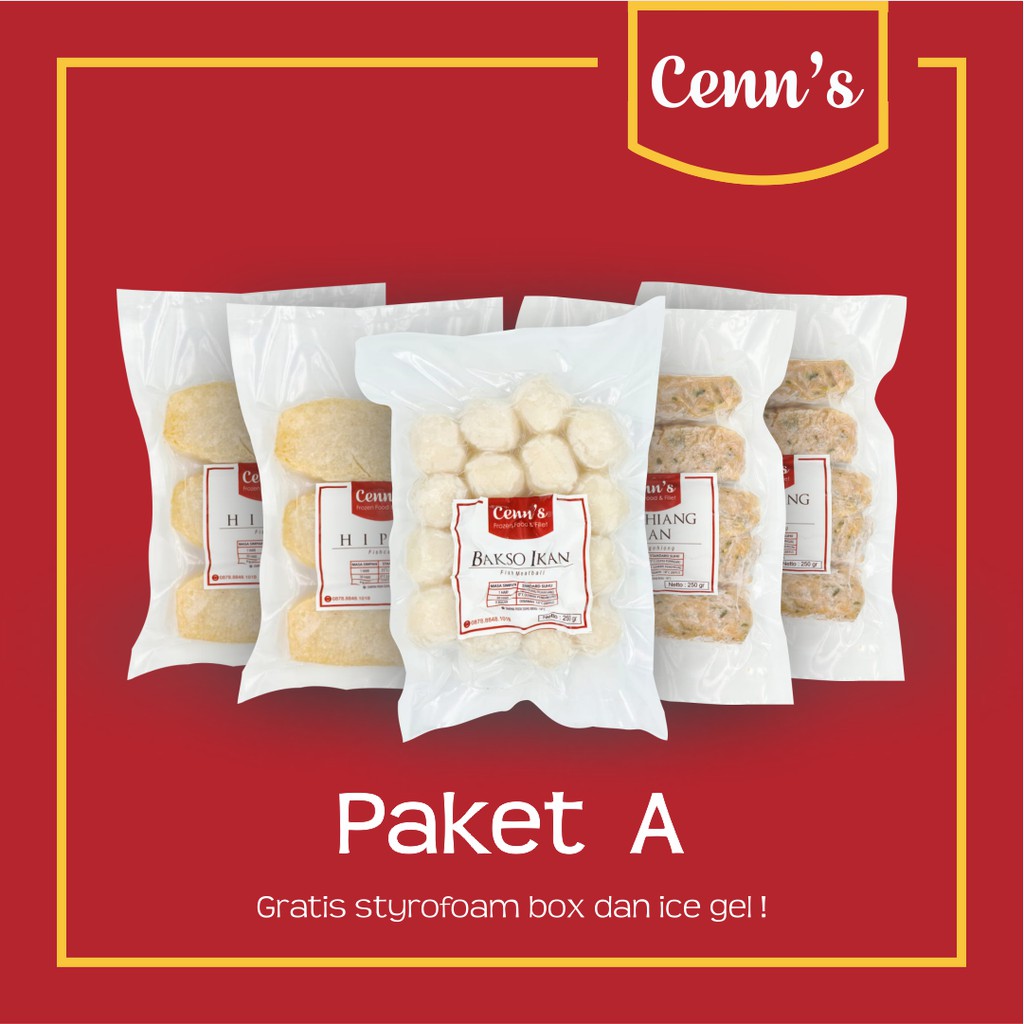 

Cenn's Official Paket A (1 Bakso Ikan, 2 Hipia & 2 Ngohiang Ikan)
