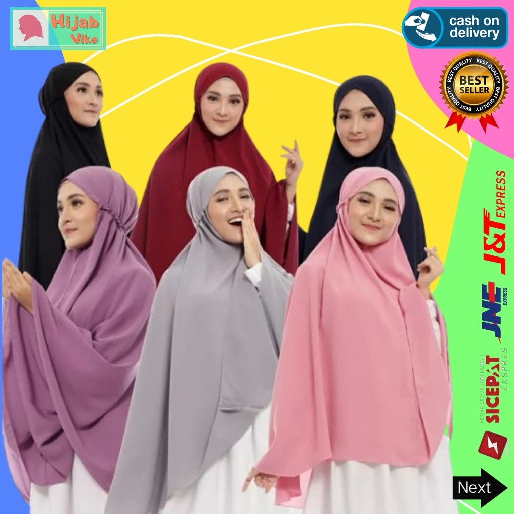JILBAB Hijab Kerudung Bergo Tali Instan KHIMAR Laila Syari Jumbo MURAH Terbaru