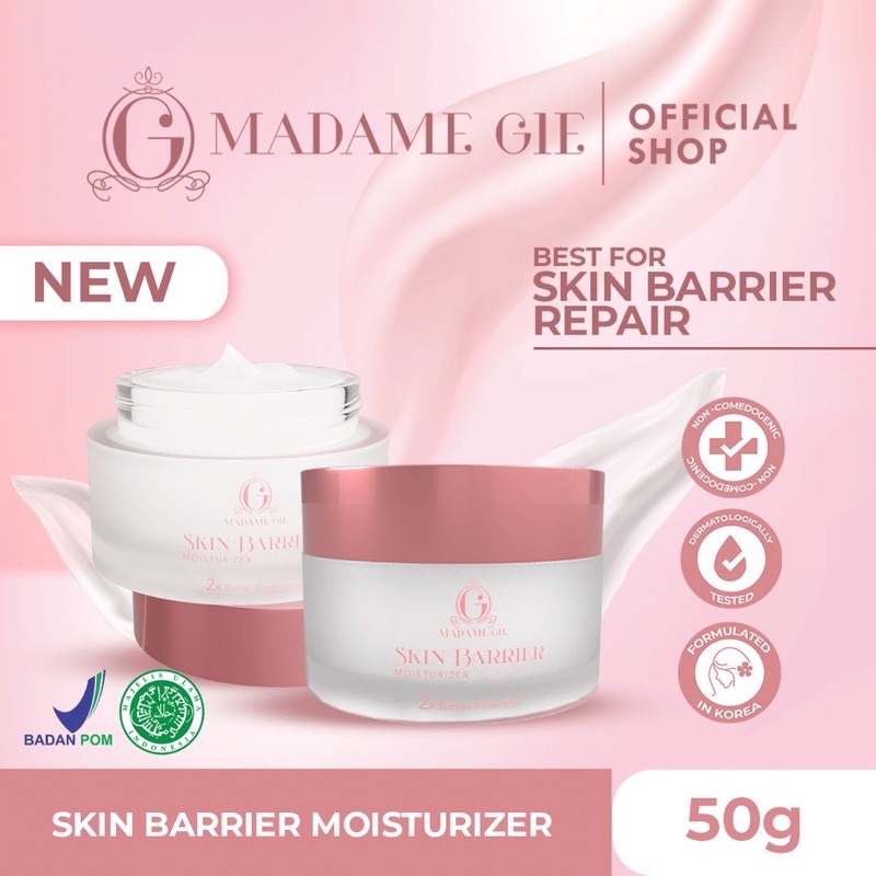 MADAME GIE Skin Barrier Indonesia / Serum Moisturizer Cream Primer BB Foundation Loose Powder Lipstick Eyeshadow Blush On Eyeliner Eyebrow Mascara Lipstick Lip Matte Gloss Balm Kutek / Facial Wash Toner Essence Sunscreen Mask Masker Body / Lipill Paket