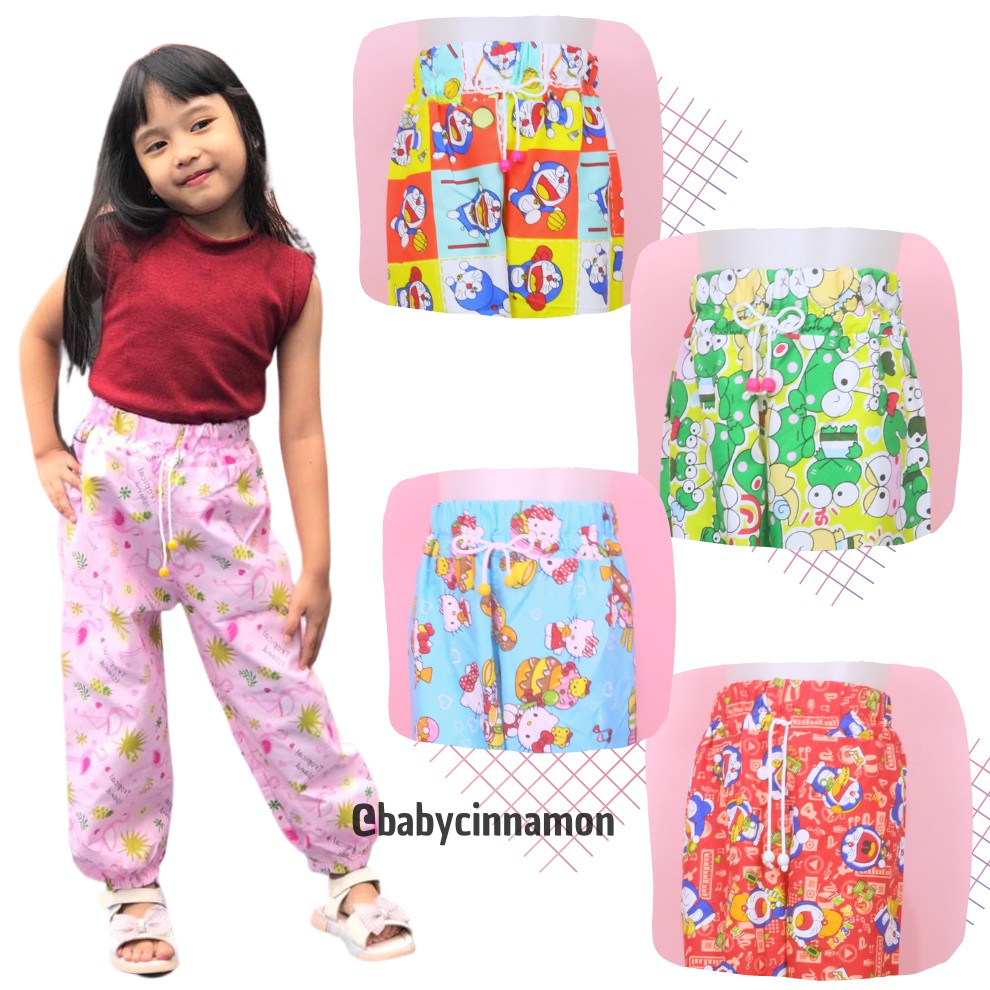 (Anak Perempuan) Jogger KARAKTER Uk 1-12 Tahun / Celana Panjang Anak Perempuan Cewek Joger Pants