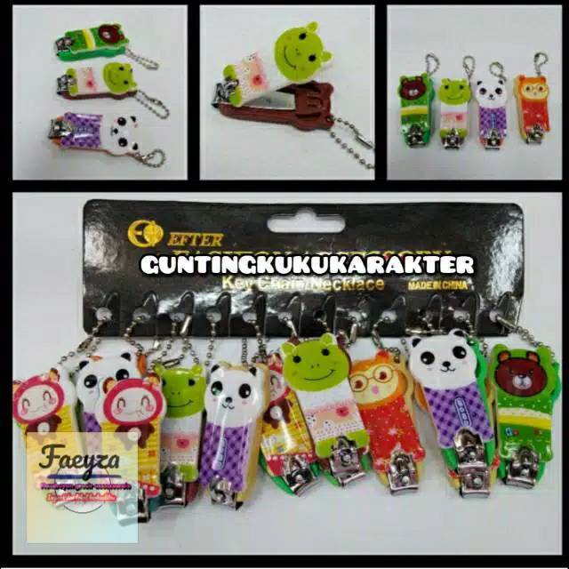 gunting kuku karakter kartun 6 pcs