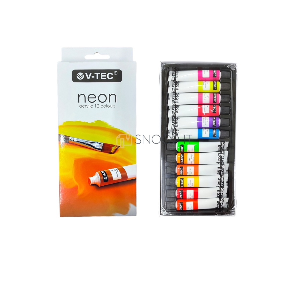

Cat Akrilik V-TEC Acrylic Colour Neon NA-612 6 ML 12 Warna SHSNP