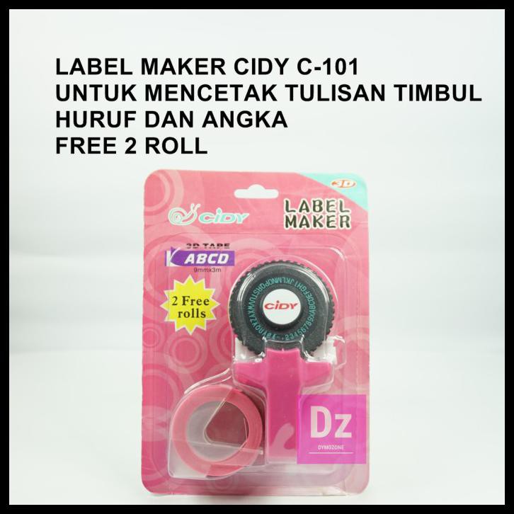 

CIDY dymo embossing label maker - Merah Muda