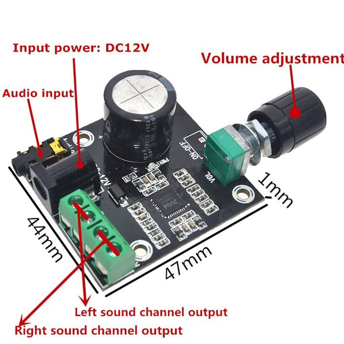 [MDL-9014] PAM8610 AMPLIFIER 2X15W HD DIGITAL HI-FI MINI AUDIO AMPLI CLASS D 12V