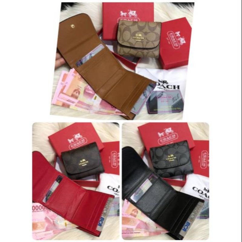 Murahnich Dompet lipat mini/ dompet coach signature Free box