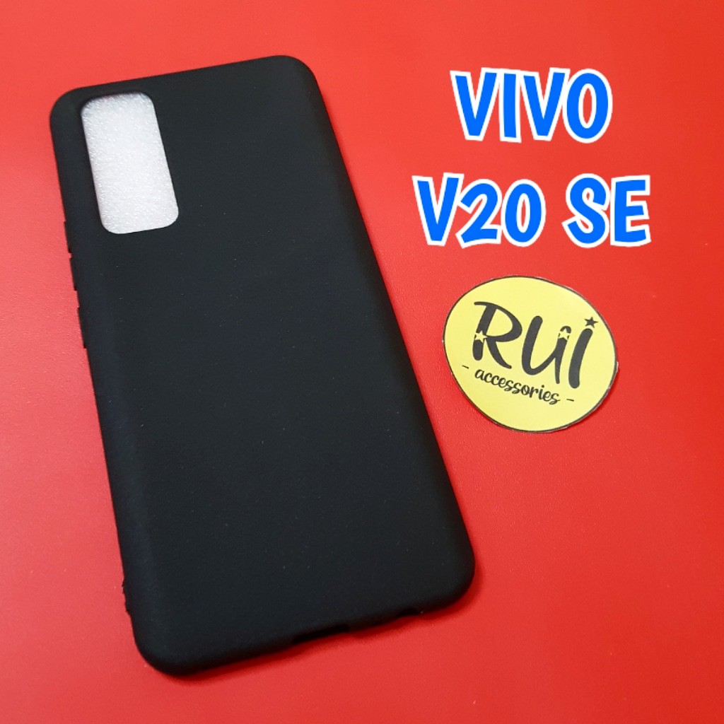 Case Hitam Black Matte Vivo V20 SE Softcase Polos Slim Silikon HP