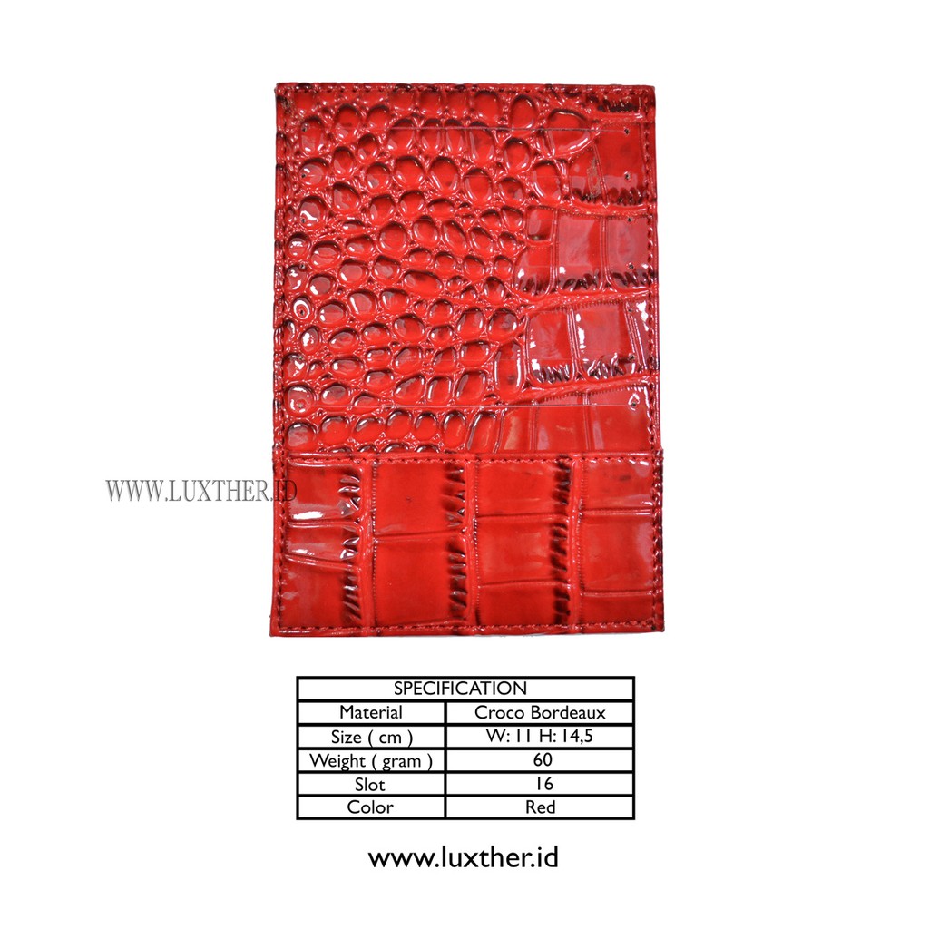 LUXTHER - CARD WALLET 16 SLOTS CROCO LEATHER / DOMPET KARTU / DOMPET MURAH / DOMPET WANITA / DOMPET UNISEX