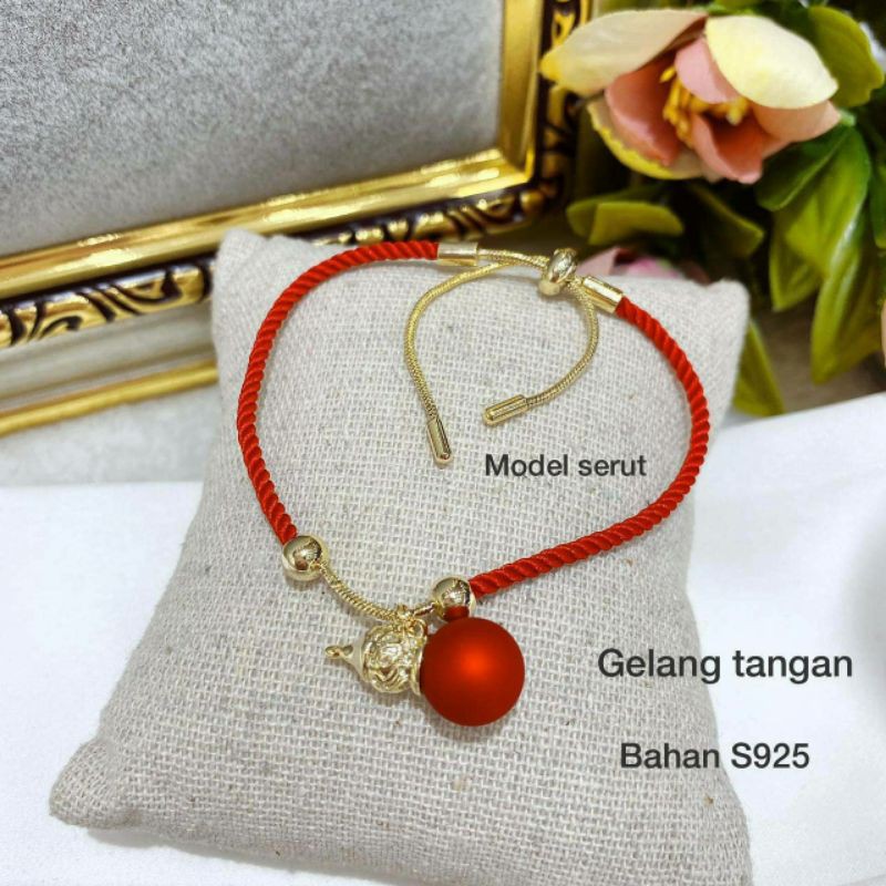 Gelang Premium Silver925 Kombinasi tali merah Anti Karat Bracelet Branded Band G103