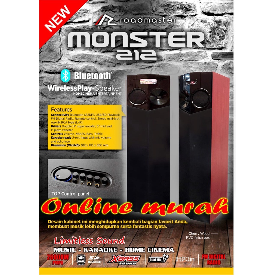 speaker aktif roadmaster monster 212 manaual garansi resmi