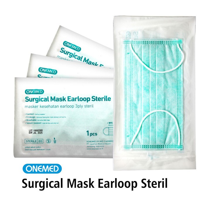 Masker Bedah Steril Onemed Pack Isi 10pcs