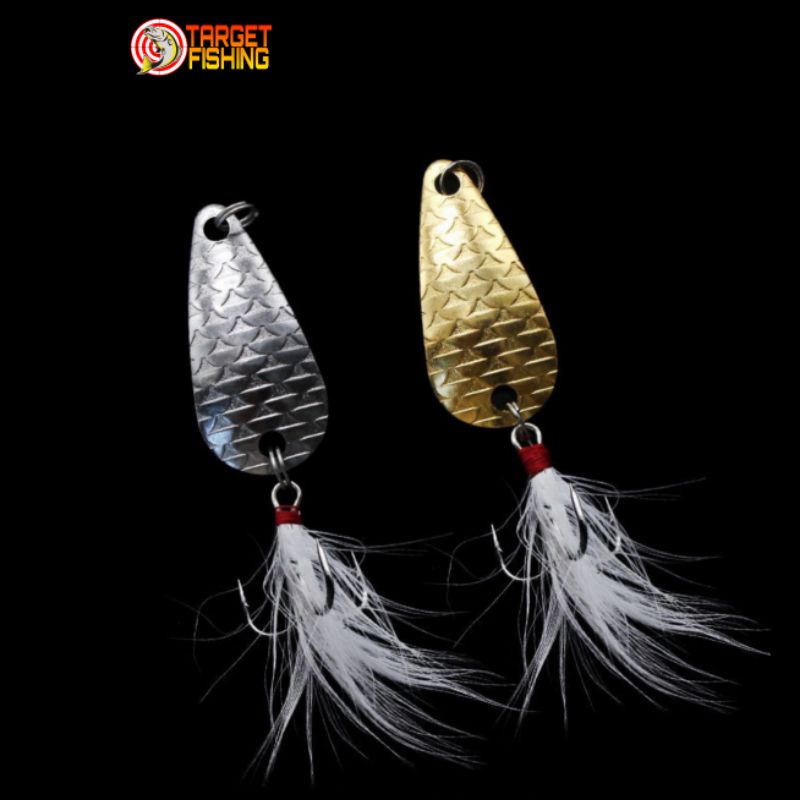 Umpan Casting Hampala &amp; Gabus - Spoon Bait Mini 7gr Bulu Mirip Island