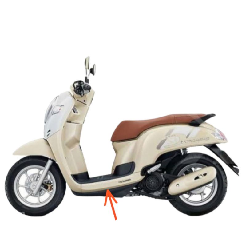 Cover bordes bawah kanan kiri scoopy fi injeksi 2017 cream krem win