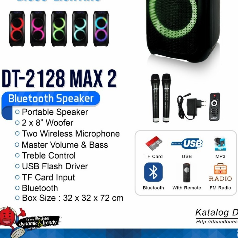 Speaker Portable DAT DT2128 MAX2 / Portable Wireless DAT DT 2128 Max2