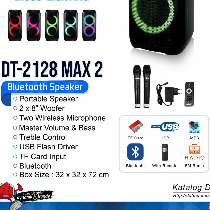 Speaker Portable DAT DT2128 MAX2 / Portable Wireless DAT DT 2128 Max2