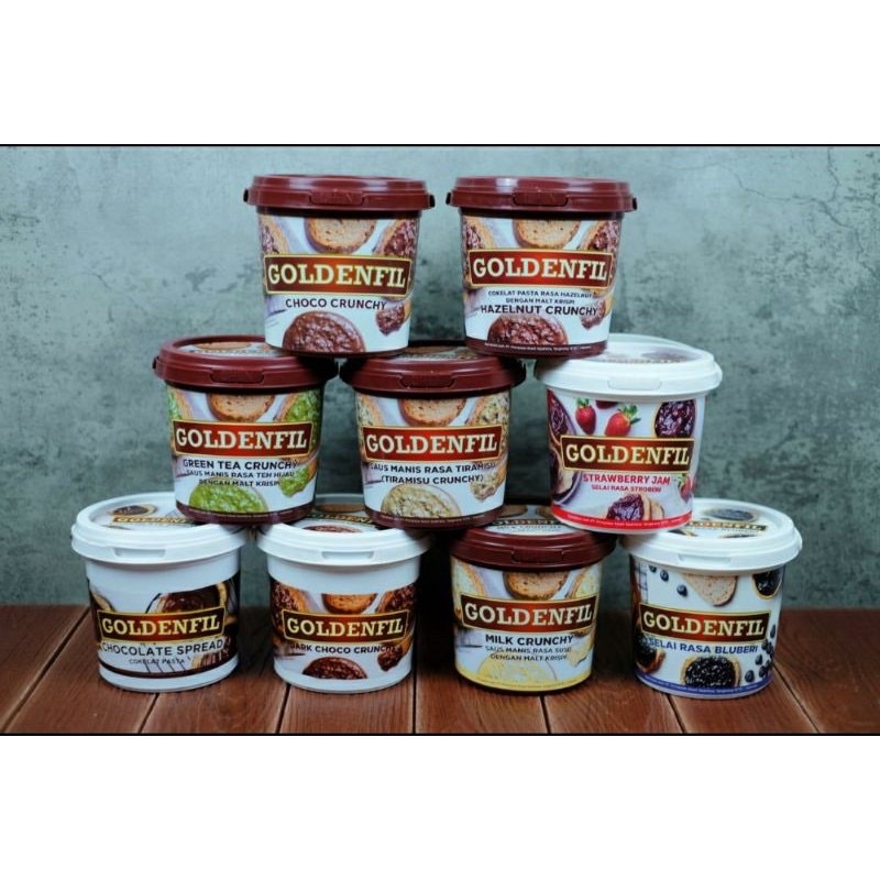 HD Management GOLDENFIL 1 Kg Choco Chrunchy / Choco Spread / Strawberry / Blueberry / Tiramisu Chrunchy/Matcha Chrunchy